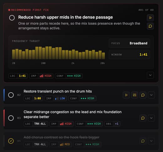 Studio-Ready Action Items screenshot