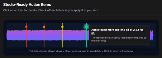 Waveform Action Items screenshot