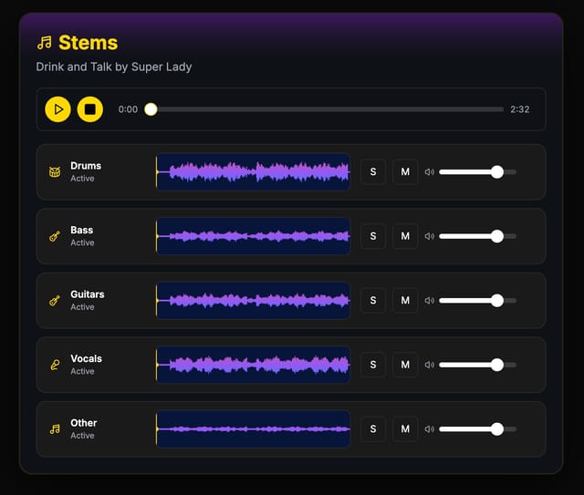 MixMaster Pro stems separation preview